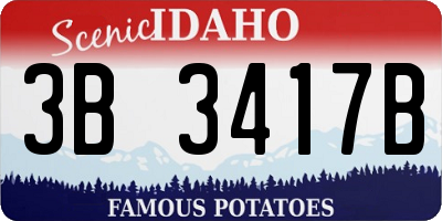 ID license plate 3B3417B