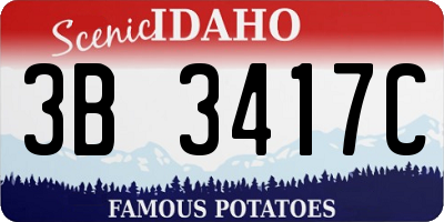 ID license plate 3B3417C
