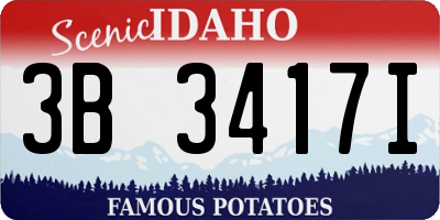ID license plate 3B3417I