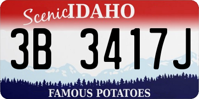 ID license plate 3B3417J