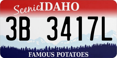 ID license plate 3B3417L