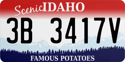 ID license plate 3B3417V