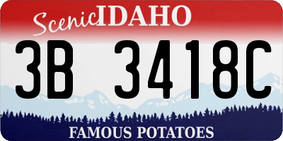 ID license plate 3B3418C