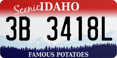 ID license plate 3B3418L