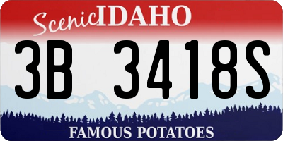 ID license plate 3B3418S