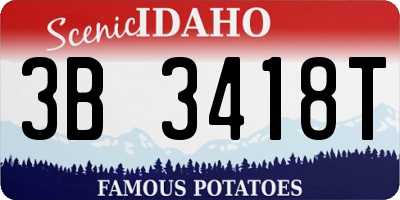 ID license plate 3B3418T