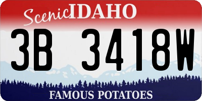 ID license plate 3B3418W