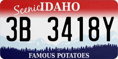 ID license plate 3B3418Y