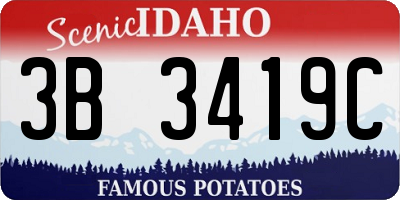 ID license plate 3B3419C