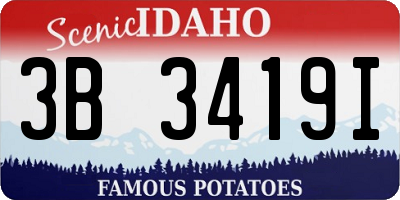 ID license plate 3B3419I