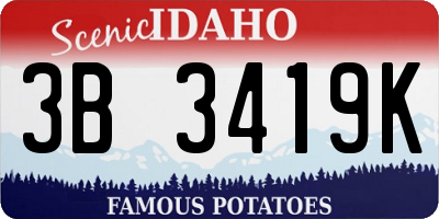 ID license plate 3B3419K