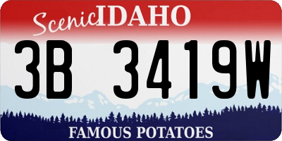 ID license plate 3B3419W
