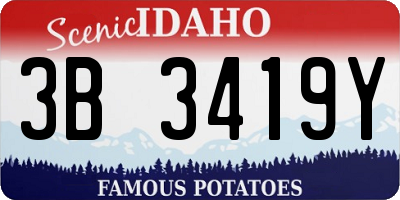 ID license plate 3B3419Y