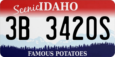 ID license plate 3B3420S