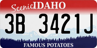 ID license plate 3B3421J