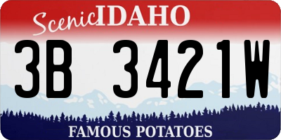 ID license plate 3B3421W