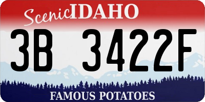 ID license plate 3B3422F