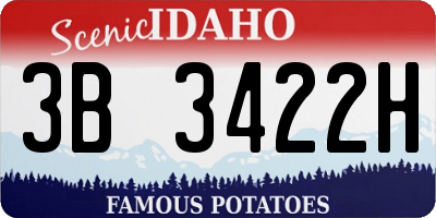 ID license plate 3B3422H
