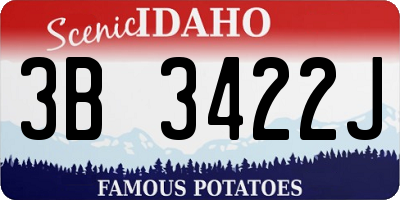 ID license plate 3B3422J