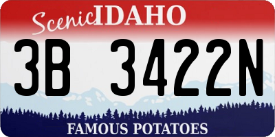 ID license plate 3B3422N
