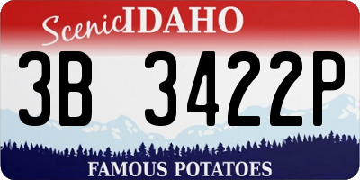 ID license plate 3B3422P
