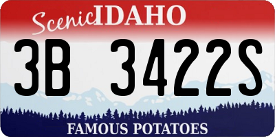 ID license plate 3B3422S