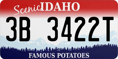 ID license plate 3B3422T