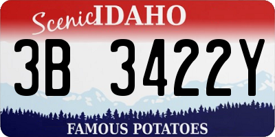 ID license plate 3B3422Y