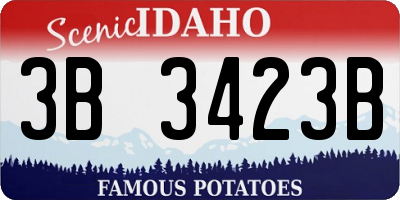 ID license plate 3B3423B