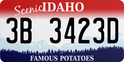 ID license plate 3B3423D