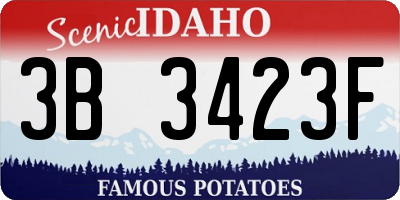 ID license plate 3B3423F