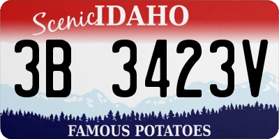 ID license plate 3B3423V