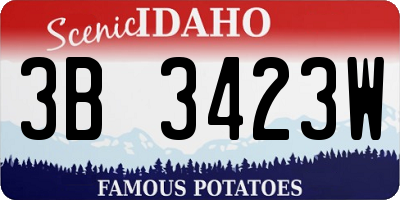 ID license plate 3B3423W