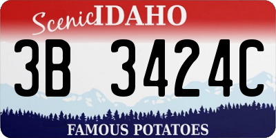 ID license plate 3B3424C