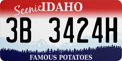 ID license plate 3B3424H
