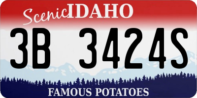 ID license plate 3B3424S