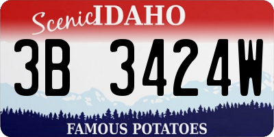 ID license plate 3B3424W