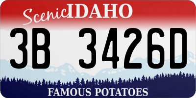 ID license plate 3B3426D