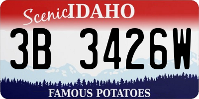 ID license plate 3B3426W
