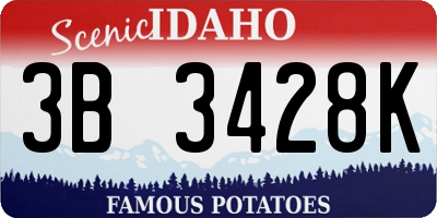 ID license plate 3B3428K