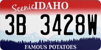 ID license plate 3B3428W
