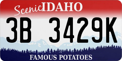 ID license plate 3B3429K