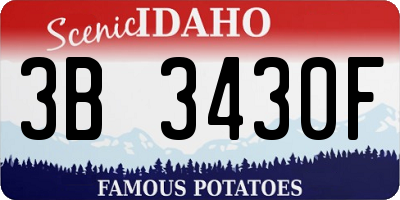 ID license plate 3B3430F