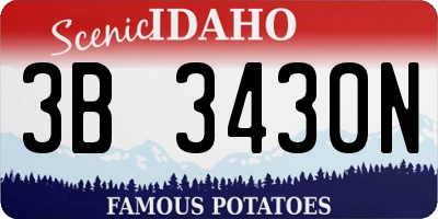 ID license plate 3B3430N