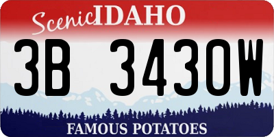 ID license plate 3B3430W