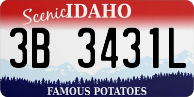 ID license plate 3B3431L