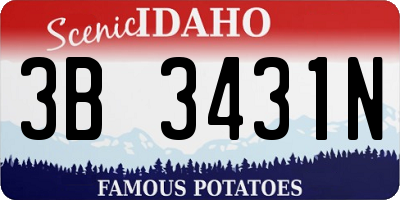 ID license plate 3B3431N