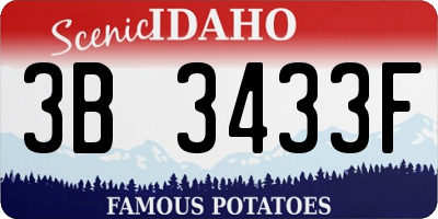 ID license plate 3B3433F