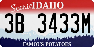 ID license plate 3B3433M