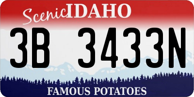 ID license plate 3B3433N